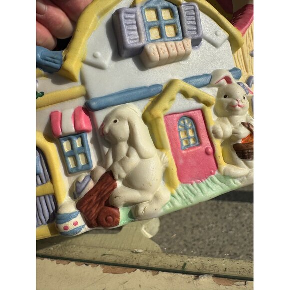 Vintage 1995 Porcelain Easter Basket with Eggs and Bunny - Picture 4 of 14